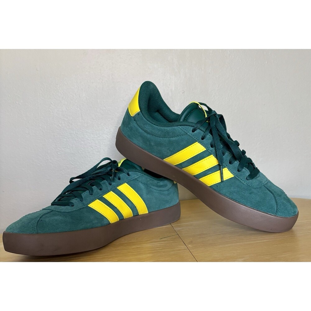 Adidas Men's VL Court 3.0 Sportswear Sneakers Size 10 US Green And Yellow
